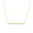 Yellow gold pave diamond bar necklace on a white background