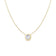 The Roberto Coin DIAMONDS BY THE INCH SINGLE BEZEL NECKLACE is an 18K gold piece featuring a round white diamond in a simple bezel pendant, ideal for layering and shown on a white background.