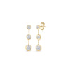 TINY TREASURES THREE BEZEL DROP EARRINGS