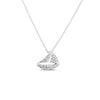 The TINY TREASURES DIAMOND SAILBOAT NECKLACE by Roberto Coin features a sailboat-shaped pendant with sparkling white diamonds, suspended from a fine 18K white gold chain and displayed against a plain white background.
