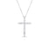 The TINY TREASURES SMALL DIAMOND CROSS NECKLACE by Roberto Coin features a sparkling diamond pendant in 18K gold, showcased against a simple white background.