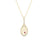 The TINY TREASURES DIAMOND TENNIS RACKET NECKLACE by Roberto Coin features an 18K gold chain with a diamond-studded tennis racket pendant and a pink gemstone centerpiece for a luxurious touch.
