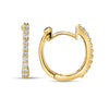 Roberto Coin Diamond Classic Huggy Hoop Earrings in 18K Yellow Gold – Pavé Diamond (side view)