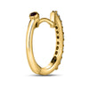 Roberto Coin Diamond Classic Huggy Hoop Earrings in 18K Yellow Gold – Pavé Diamond (angled view)