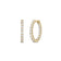 THE PERFECT DIAMOND HOOP® INSIDE OUTSIDE EARRINGS by Roberto Coin: 18K gold earrings encrusted with round diamonds in an inside-outside hoop design, shown front and side on a plain white background.