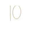 THE PERFECT DIAMOND HOOP® Inside Outside Open Earrings by Roberto Coin, crafted in 18K gold with sparkling diamonds set along the edges. Shown against a white background: one hoop displayed from the side, one from the front.
