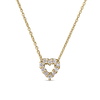 Roberto Coin Tiny Treasures Reversible Heart Necklace in 18K Yellow Gold, Ruby – Diamond, Blue Sapphire, Ruby (front view)