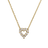Roberto Coin Tiny Treasures Reversible Heart Necklace in 18K Yellow Gold, Ruby – Diamond, Blue Sapphire, Ruby (front view)