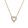 Roberto Coin Tiny Treasures Reversible Heart Necklace in 18K Yellow Gold, Ruby – Diamond, Blue Sapphire, Ruby (front view)