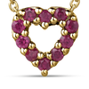 Roberto Coin Tiny Treasures Reversible Heart Necklace in 18K Yellow Gold, Ruby – Diamond, Blue Sapphire, Ruby (back view)