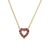 Roberto Coin Tiny Treasures Reversible Heart Necklace in 18K Yellow Gold, Ruby – Diamond, Blue Sapphire, Ruby (back view)