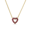 Roberto Coin Tiny Treasures Reversible Heart Necklace in 18K Yellow Gold, Ruby – Diamond, Blue Sapphire, Ruby (back view)