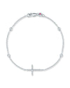 TINY TREASURES DIAMOND SLIVER CROSS AND STATION BRACELET