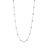 The Roberto Coin Diamonds by the Inch Diamond and Blue Sapphire Station Long Necklace showcases alternating clear diamonds and red rubies in a slim, chain-like design, presented against a white background.