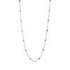 The Roberto Coin Diamonds by the Inch Diamond and Blue Sapphire Station Long Necklace showcases alternating clear diamonds and red rubies in a slim, chain-like design, presented against a white background.