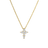Roberto Coin Tiny Treasures Mini Cross Necklace in 18K Yellow Gold – Diamond (front view)