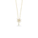 The Roberto Coin TINY TREASURES SMALL DIAMOND PALM TREE NECKLACE is a delicate 18K gold piece with a diamond-encrusted palm tree pendant, beautifully showcased against a white background.