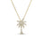 Roberto Coin Tiny Treasures Palm Tree Necklace in 18K Yellow Gold, Classic size – Diamond (front view)