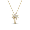Roberto Coin Tiny Treasures Palm Tree Necklace in 18K Yellow Gold, Classic size – Diamond (front view)