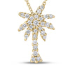 Roberto Coin Tiny Treasures Palm Tree Necklace in 18K Yellow Gold, Classic size – Diamond (close-up)