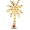 Roberto Coin Tiny Treasures Palm Tree Necklace in 18K Yellow Gold, Classic size – Diamond (back view)