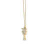 Roberto Coin Tiny Treasures Palm Tree Necklace in 18K Yellow Gold, Classic size – Diamond (side view)