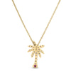 Roberto Coin Tiny Treasures Palm Tree Necklace in 18K Yellow Gold, Classic size – Diamond (back view)