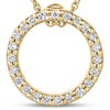 Roberto Coin Tiny Treasures Circle Necklace in 18K Yellow Gold, Small size – Diamond (close-up)