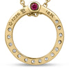Roberto Coin Tiny Treasures Circle Necklace in 18K Yellow Gold, Small size – Diamond (back view)
