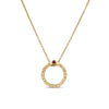 Roberto Coin Tiny Treasures Circle Necklace in 18K Yellow Gold, Small size – Diamond (back view)