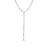 White gold diamond station lariat necklace on a white background