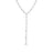 White gold diamond station lariat necklace on a white background