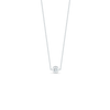 The DIAMONDS BY THE INCH SINGLE STATION NECKLACE by Roberto Coin showcases Italian craftsmanship with an 18K gold chain and a single round diamond in a bezel setting, elegantly presented on a white background.