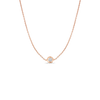 The DIAMONDS BY THE INCH SINGLE STATION NECKLACE by Roberto Coin is an 18K gold necklace with a single round diamond bezel-set pendant, highlighting Italian craftsmanship, shown on a plain white background.