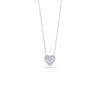 White gold diamond heart necklace on a white background