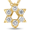 Roberto Coin Tiny Treasures Star of David Necklace in 18K Yellow Gold – Diamond (close-up)