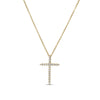 Roberto Coin Tiny Treasures Sliver Cross Necklace in 18K Yellow Gold – Diamond (front view)