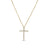 Roberto Coin Tiny Treasures Sliver Cross Necklace in 18K Yellow Gold – Diamond (front view)