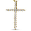 Roberto Coin Tiny Treasures Sliver Cross Necklace in 18K Yellow Gold – Diamond (close-up)