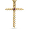 Roberto Coin Tiny Treasures Sliver Cross Necklace in 18K Yellow Gold – Diamond (back view)