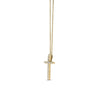 Roberto Coin Tiny Treasures Sliver Cross Necklace in 18K Yellow Gold – Diamond (side view)