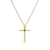 Roberto Coin Tiny Treasures Sliver Cross Necklace in 18K Yellow Gold – Diamond (back view)