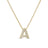 Roberto Coin Tiny Treasures Love Letter Necklace in 18K Yellow Gold, Letter A – Diamond (front view)