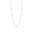 The DIAMONDS BY THE INCH SEVEN STATION DOG BONE NECKLACE by Roberto Coin is a delicate 18K gold piece with evenly spaced round white gemstones, shown on a plain white background.