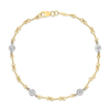 Roberto Coin Diamonds by the Inch Dog Bone Station Bracelet in 18K Yellow Gold – Diamond, Four-Station (top view)