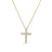Roberto Coin Tiny Treasures Tapered Cross Necklace in 18K Yellow Gold – Diamond (front view)
