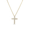 Roberto Coin Tiny Treasures Tapered Cross Necklace in 18K Yellow Gold – Diamond (front view)