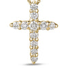 Roberto Coin Tiny Treasures Tapered Cross Necklace in 18K Yellow Gold – Diamond (close-up)