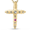 Roberto Coin Tiny Treasures Tapered Cross Necklace in 18K Yellow Gold – Diamond (back view)