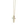 Roberto Coin Tiny Treasures Tapered Cross Necklace in 18K Yellow Gold – Diamond (side view)